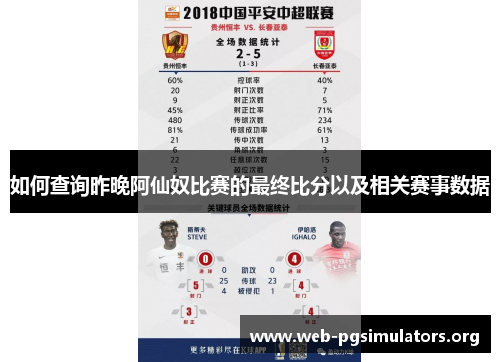 如何查询昨晚阿仙奴比赛的最终比分以及相关赛事数据 如何查询昨晚阿仙奴比赛的最终比分以及相关赛事数据